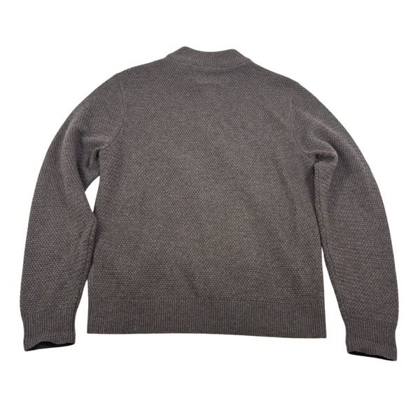 Billy Reid Sweater Merino Wool 1/4 Zip Pullover Mens Large Soft Classic Gray - Picture 7 of 11